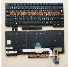 IBM Lenovo Keyboard คีย์บอร์ด Thinkpad E480 E485 E380  E490 E495  L480 L490 T480  T480S  T490 P43S มีไฟ Back Light  ภาษาไทย อังกฤษ